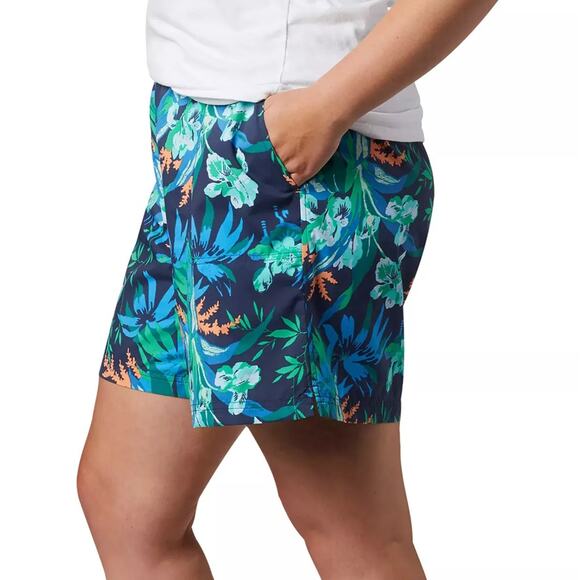 COLUMBIA NWT Walnut River Printed Shorts Nocturnal Magnolia Tropical Size Large - Picture 3 of 12